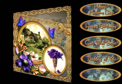 Floral Panels 1 - Violets
