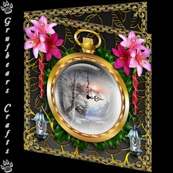 Christmas Time Fob Watch - Lillies