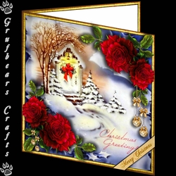 Christmas Roses - Christmas Greetings red