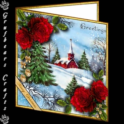 Christmas Roses - Greetings red