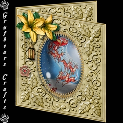 Embossed Holly - Santas Sleigh