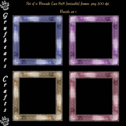 Brocade Lace Frames pastels set 1