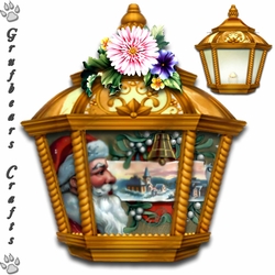 Lantern Card - Santa