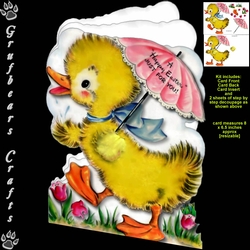 Easter Shaped Cards - Duck with Brolly