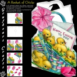 A Basket of Chicks Shaped Easter Card