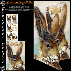 Layered Easter - Rabbit with Pussy Willow