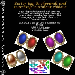 Jewel Framed Easter Egg and Sentiment Ribbon Set