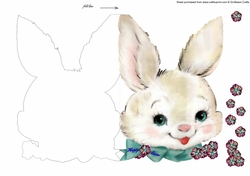Easter Bunny Shaped Card with decoupage