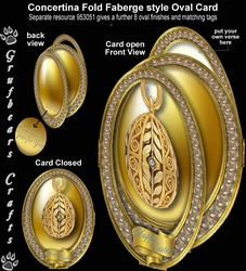 Concertina Fold Oval Card - Drop Egg