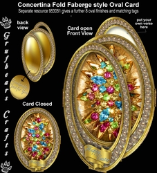 Concertina Fold Oval Card - Bejeweled