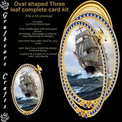 Oval three leaf card - Galleon