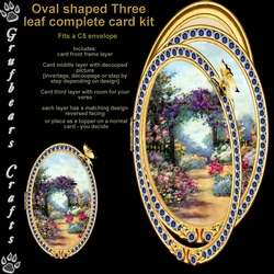Oval Three Leafed Card - Summer Garden