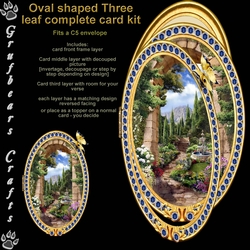 Oval Three Leafed Card - Umbrian Garden
