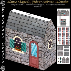 House shaped Gift Box.Advent Calendar