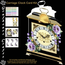 Carriage Clock Card - Peony