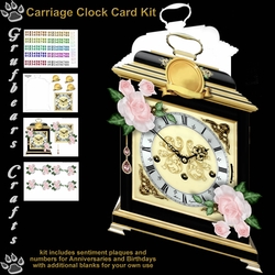 Carriage Clock Card - Rose Blush
