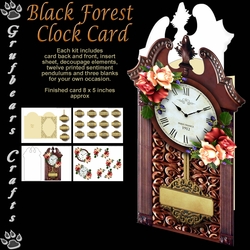 Black Forest Clock Card - Autumn Roses