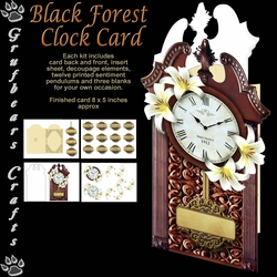 Black Forest Clock Card - White Lilies