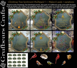 Christmas Tree Sentiment Multipack 1