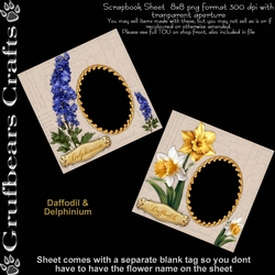 Floral Scrapbook/Card Fronts - Daffodils/Delphinium
