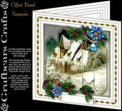 Offset Panel Christmas - Turquoise