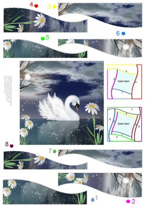 Swan on a Lake - Wavy Edge Spiral Ss