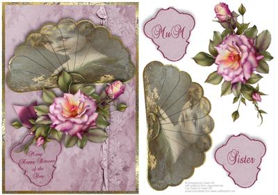 Tea Rose & Vintage Fan