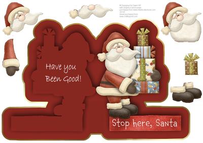 Stop Here, Santa + Decoupage