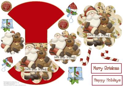Deer Friends - Scallop Pyramid Wobble Card