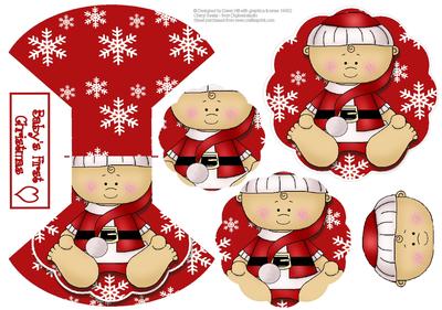 First Christmas - Boy - Wobble Card