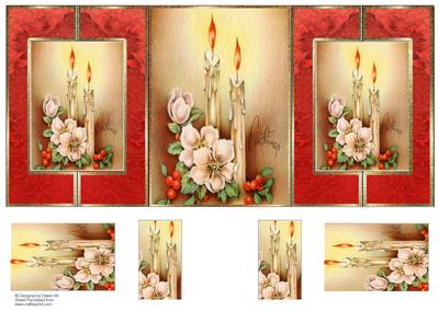 Christmas Rose and Candles - Double + Pyramid