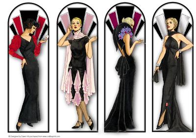 Art Deco Ladies Fashion - Book Marks