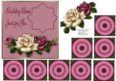 Birthday Roses - Teabag Tiles + Card Front