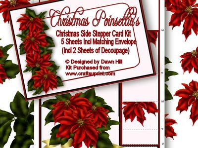 Christmas Poinsettias - Stepper Card Kit + Decoupage