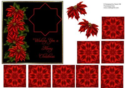 Poinsettia Garland - Teabag Tiles + Card Front