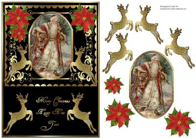 Vintage Santa & Reindeers