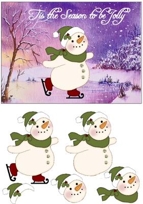 Tis the Season to Be Jolly - Snowman Decoupage