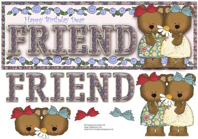 Friend Bears - Dl + Decoupage