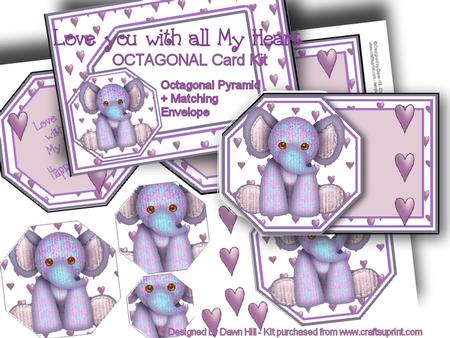 Baby Elephant - Valentine Octagonal Card Kit