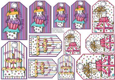 Happy Birthday Presents & Cakes - Gift Tags