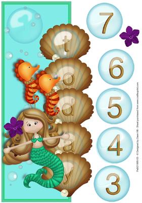 Little Mermaid - Age Card 3 - 7