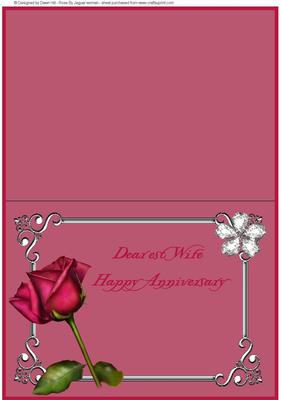 Sent with Love - Happy Anniversary Wife - Insert