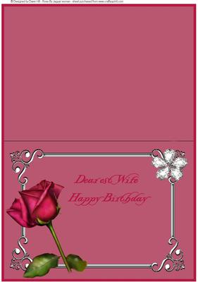 Sent with Love - Happy Birthday Wife - Insert