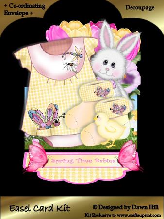 Easel Card Kit - Spring Babies - Girl