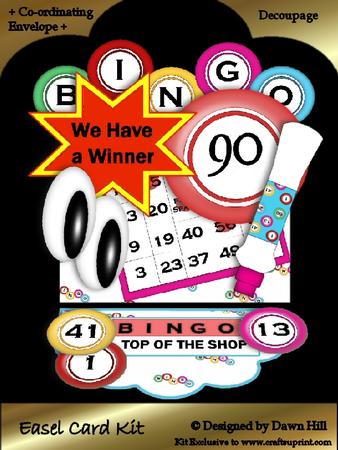 Easel Card Kit - Eyes Down (bingo)