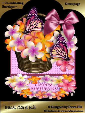 Easel Card Kit - Frangipanis and Butterflies