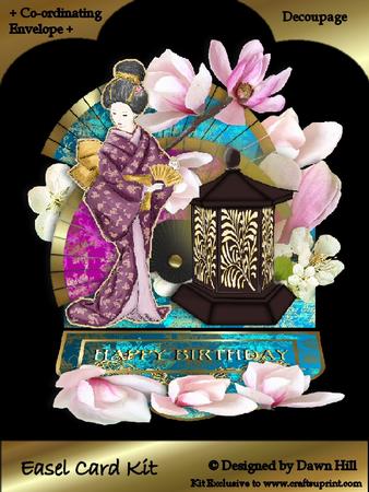 Easel Card Kit - Geisha Girl