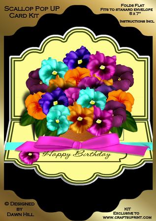 Scallop Pop Up Kit - Pretty Potted Pansies