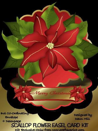 Christmas Poinsettia - Scallop Flower Easel Kit