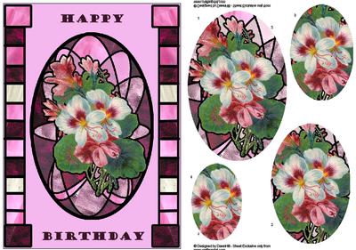Art Nouveau Vintage Pansy Oval Pyramid